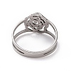 201 Stainless Steel Rose Finger Ring RJEW-J051-22P-3