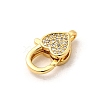 Brass Micro Pave Clear Cubic Zirconia Lobster Claw Clasps KK-A266-24F-G-2