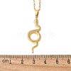 304 Stainless Steel Snake Pendant Necklaces for Women Men NJEW-Z063-03G-03-3