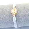 Religion Alloy Rhinestone and Enamel Link Bracelets FS-WG5574D-19-1