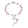 Glass Beads Rosary Bracelets BJEW-A032-04P-02-2