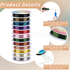 12 Rolls 12 Colors Round Copper Jewelry Wire CWIR-BBC0001-09-6
