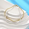 Brass Beaded Double Strand Bracelets BJEW-U027-02G-2