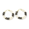 Porcelain Beads Braided Big Hoop Earrings for Women sgX1-EJEW-C003-01A-RS-1