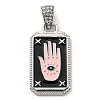 Rack Plating Alloy Enamel Pendants with Crystal Rhinestone Pendants PALLOY-K010-35P-03-1