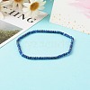 Faceted Rondelle Natural Lapis Lazuli Bead Stretch Bracelets BJEW-JB06383-08-2