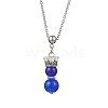 Handmade Glass Beaded Prince with Crown Pendant 304 Stainless Steel Cable Necklaces for Women NJEW-JN05447-02-2