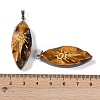 Natural Tiger Eye Gold Sun Pattern Pendants G-L524-14P-04-3