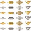 20 Bags 4 Styles 2 Colors Brass & Alloy Magnetic Clasps with Loops KK-FS0002-01-1