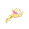 Real 18K Gold Plated Rack Plating Brass Enamel Charms KK-M293-28G-02-2