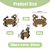 60Pcs 2 Colors Tibetan Style Pendants FIND-DC0004-04-2