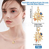 10Pcs Sun with Moon Brass Micro Pave Colorful Cubic Zirconia Pendants KK-BBC0004-16-2