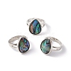 Natural Paua Shell Adjustable Rings RJEW-G260-01P-01-1