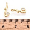 Brass Micro Pave Cubic Zirconia Charms KK-N263-97G-I-3