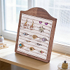 Wooden Photo Frame Shaped Ring Display Easels RDIS-WH0032-008B-4