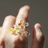 Handmade Lampwork Cuff Open Rings WG41426-01-3