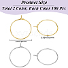 200Pcs 2 Colors Brass Wine Glass Charm Rings KK-SP0001-32A-2