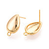 Brass Stud Earring Findings KK-N263-16G-2