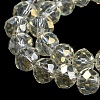 Electroplate Transparent Glass Beads Strands EGLA-A034-T6mm-T16-6