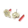 Rack Plating Golden Alloy with Rhinestone Stud Earring Findings EJEW-B036-02G-10-2