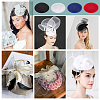4Pcs 4 Colors Imitation Hemp Round Fascinator Hat Base for Millinery AJEW-BC0007-36-6
