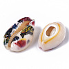 Printed Natural Cowrie Shell Beads SSHEL-R047-01-C05-3
