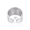 Non-Tarnish 304 Stainless Steel Snake Pattern Open Cuff Ring RJEW-S405-257P-3