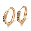 Brass Micro Pave Colorful Cubic Zirconia Hoop Earrings EJEW-M238-61KCG-1