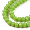 Opaque Solid Color Glass Beads Strands EGLA-T021-02F-3