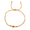 Adjustable Brass Braided Bead Bracelets for Women WG4426-8-1
