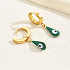 Vintage Minimalist 201 Stainless Steel Devil Eye with Teardrop Hoop Earrings GP4493-2