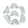 UV Plating Rainbow Iridescent Acrylic Enamel Beads OACR-G012-08A-1