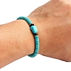 Natural Turquoise Beaded Stretch Bracelets for Men Women PW-WG83054-15-1