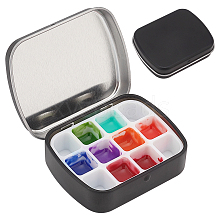 Iron Watercolor Paints & Nail Polish Tins Storage Box CON-WH0092-39B