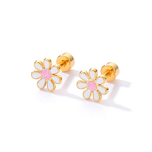 Real 18K Gold Plated Stainless Steel Stud Earrings for Women TL9676-1