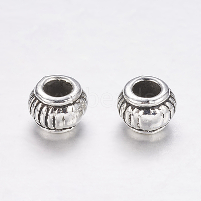 Tibetan Style Alloy Rondelle Beads X-TIBEB-7589-AS-RS-1