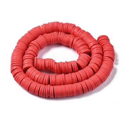 Flat Round Handmade Polymer Clay Beads CLAY-R067-10mm-30-1