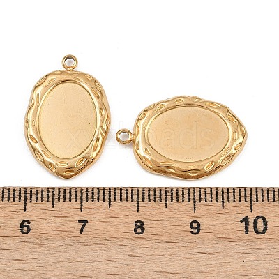 304 Stainless Steel Pendant Cabochon Settings X-STAS-L303-30G-1