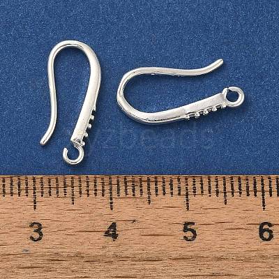 Rack Plating Brass Micro Pave Clear Cubic Zirconia Earring Hooks KK-A231-12S-1