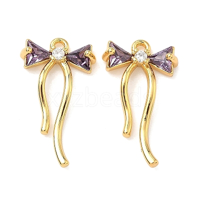 Brass Micro Pave Cubic Zirconia Pendants KK-A281-10G-01-1