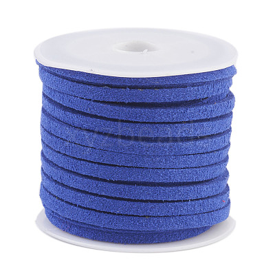 3x1.5mm Blue Flat Faux Suede Cord X-LW-R003-55-1
