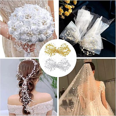 2 Bags 2 Colors Plastic Bead Garland Strand KY-NB0001-32-1