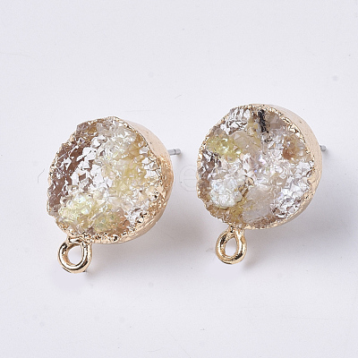 Druzy Resin Stud Earring Loops RESI-S383-028F-1