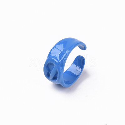 Spray Painted Alloy Cuff Rings RJEW-T011-34D-RS-1