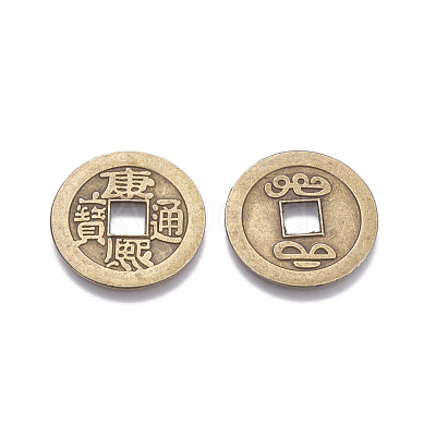 Tibetan Style Alloy Chinese Coin Pendants PALLOY-WH0060-01B-NF-1