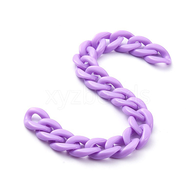 Handmade Opaque Acrylic Curb Chains AJEW-JB00662-03-1
