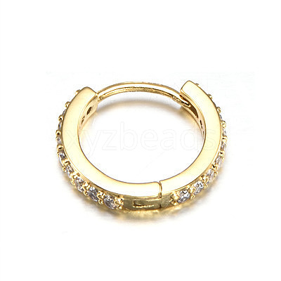 Brass Micro Pave Clear Cubic Zirconia Hoop Cartilage Earrings WG0AF68-02-1
