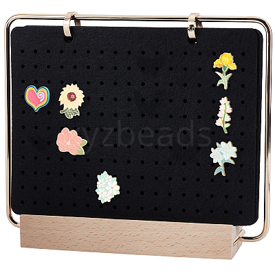 Felt with Iron Display Stands with Wood Base for Brooch ODIS-SC0001-11-1