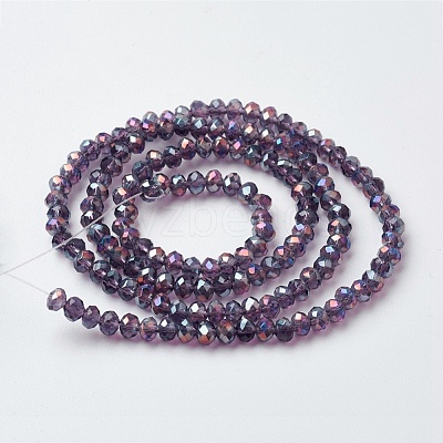 Electroplate Glass Beads Strands EGLA-F124-FR-B08-1