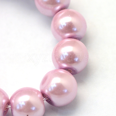 Baking Paint Pearlized Glass Pearl Round Bead Strands HY-Q003-4mm-47-1